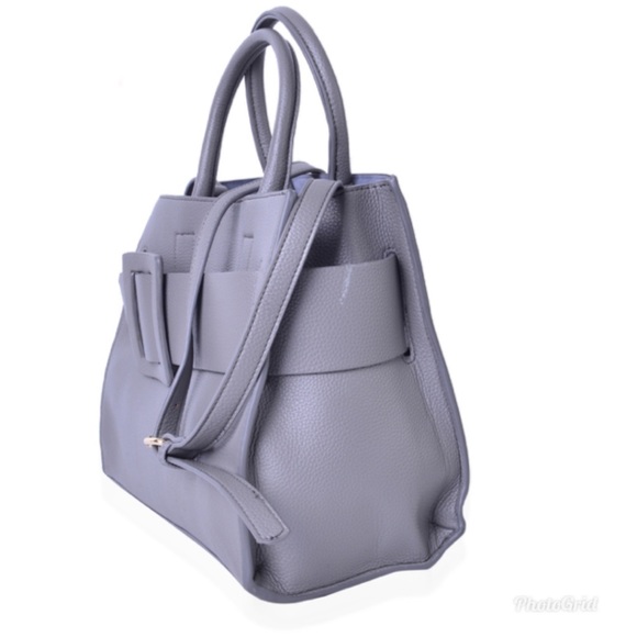 Gray Faux Leather Set of 2 Handbag (12.2x6.4 in) - Picture 6 of 7